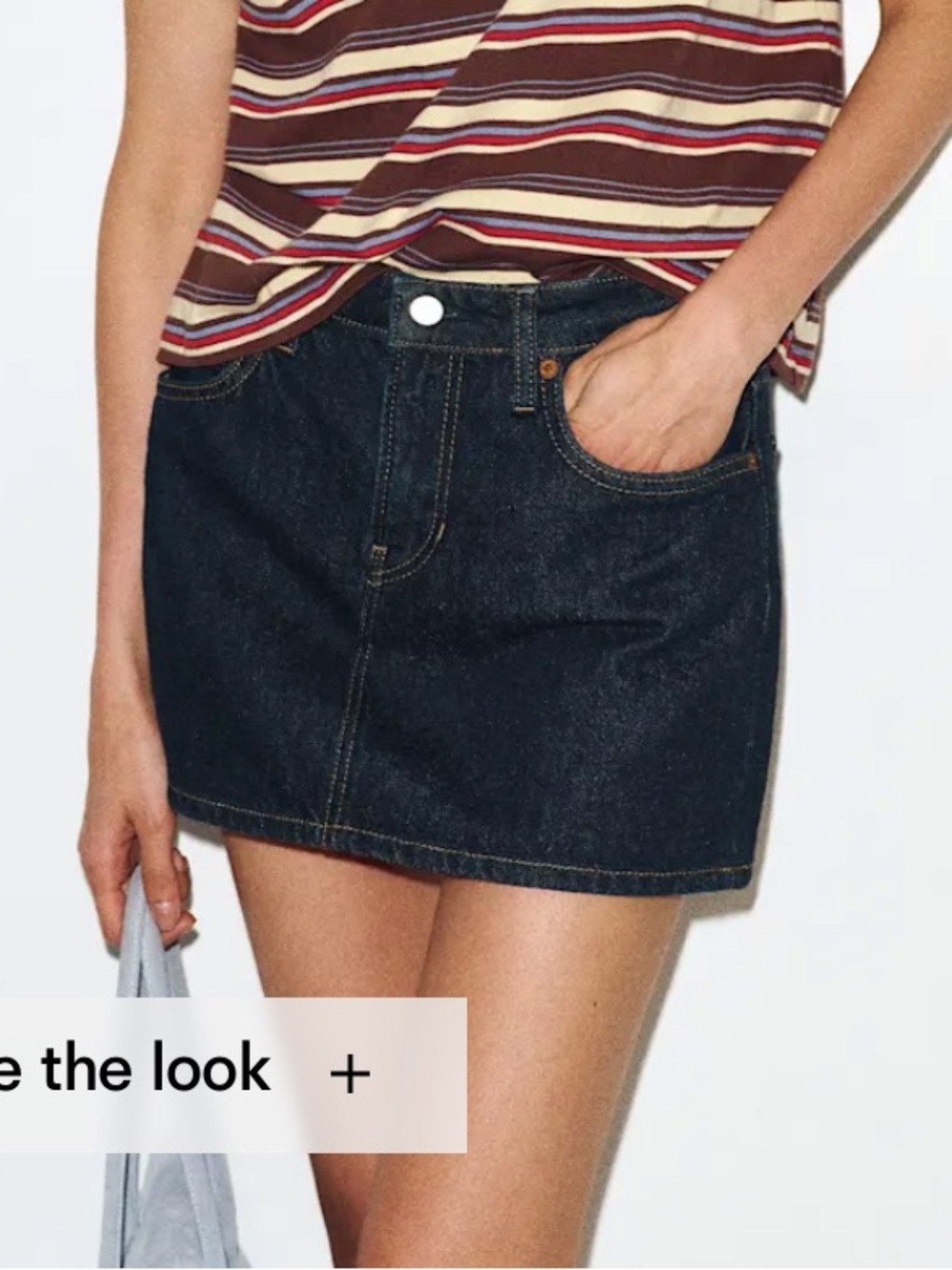 Reformation Hazel Denim Mini Skirt in Dark Blue Sz 28